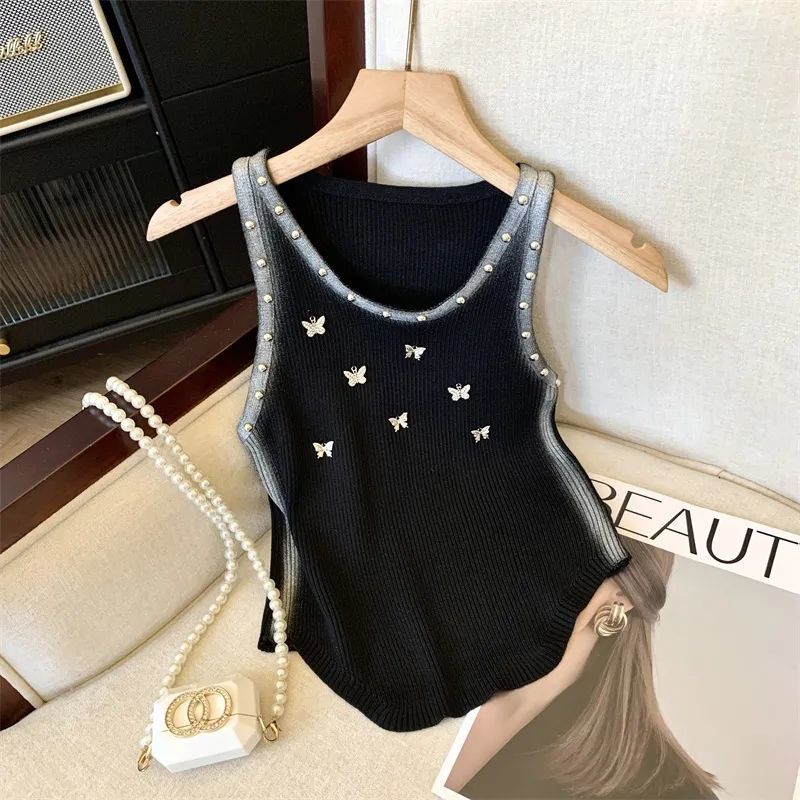 【Tops】ダイヤモンド蝶々タンクトップ T01423