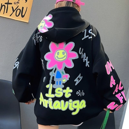 【tops】プリントフーディー　T-0137