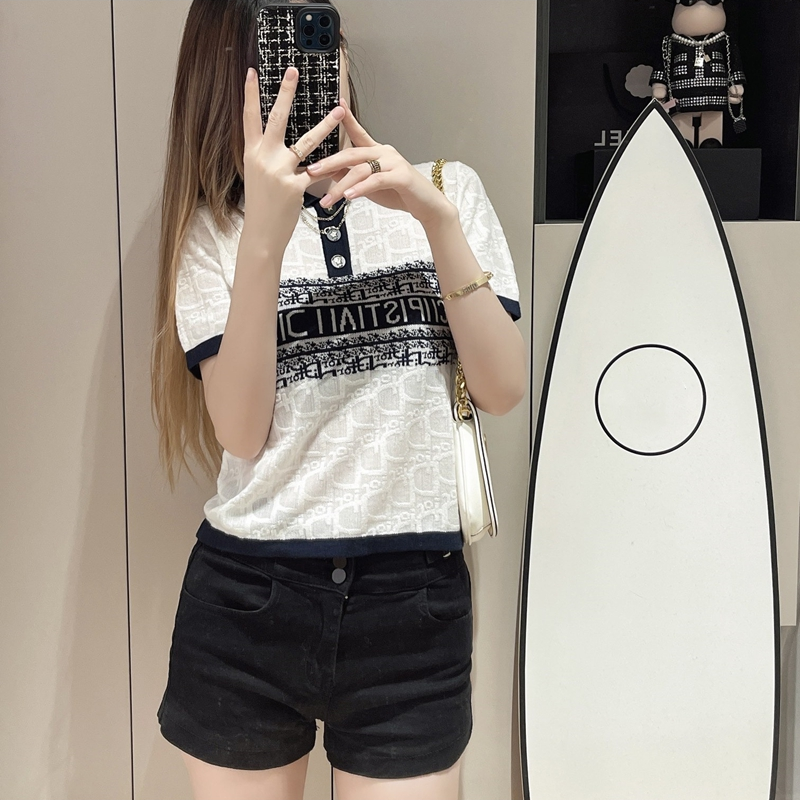 【Tops】POLOネックTシャツ T01443