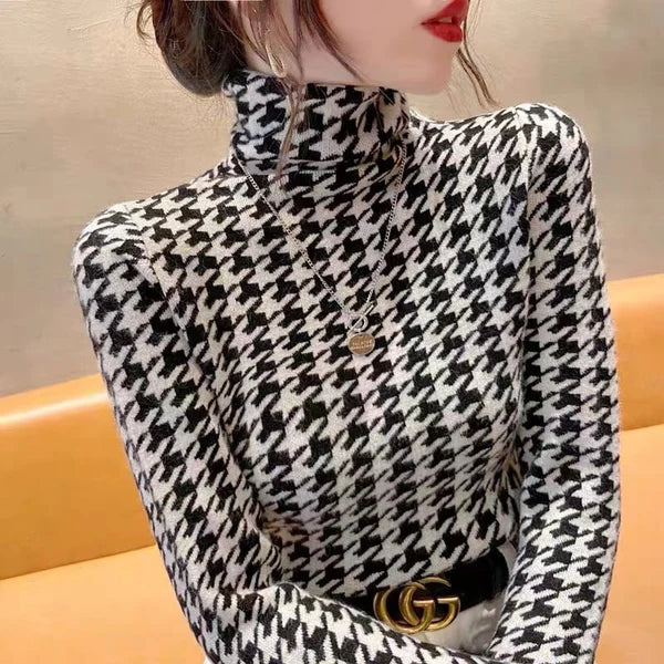 【Tops】ハイネック長袖ニット    W14192