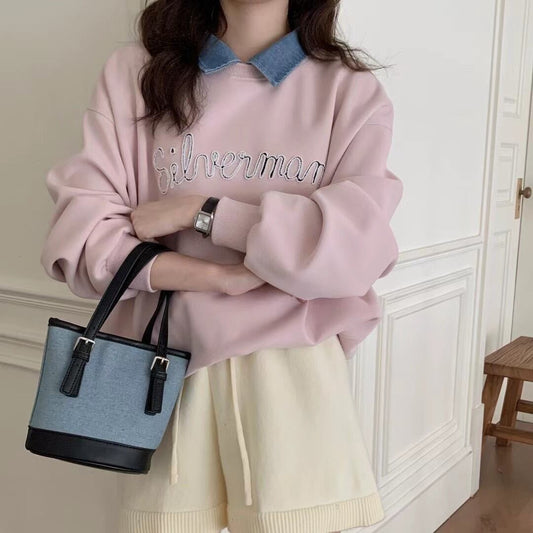 【tops】デニムポロネックスウェット　Z6713