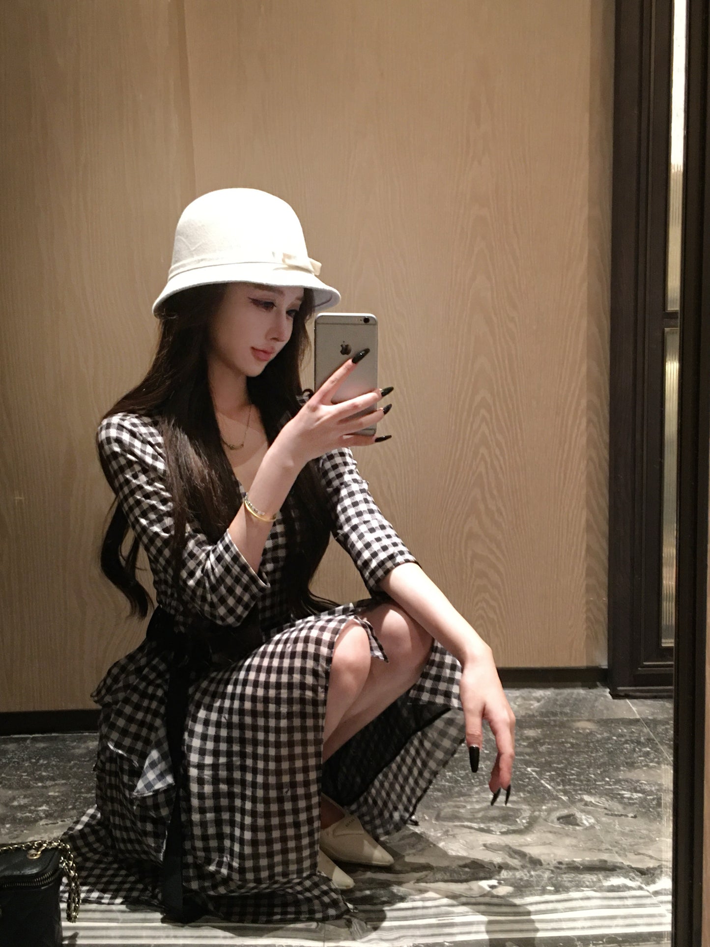 【Dress】チェック柄デートワンピース 　W14670