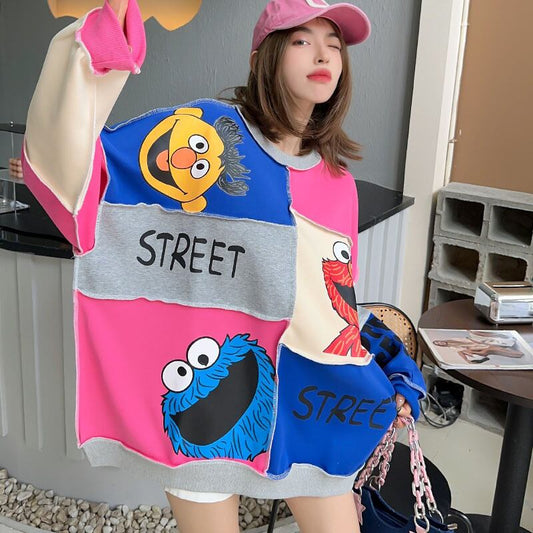 【tops】切り替えプリントスウェット　M21440