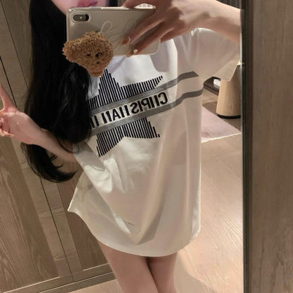 【Tops】プリントデザインTシャツ T01442