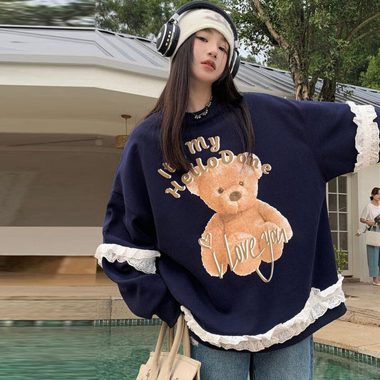 【tops】クマ柄プリントスウェットG19790