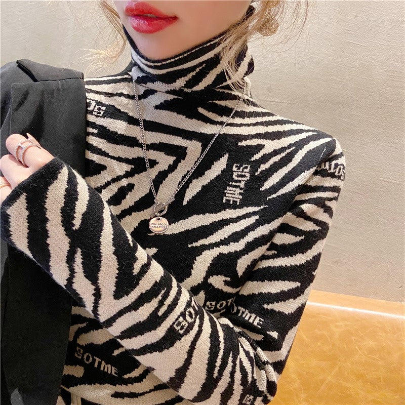【Tops】ハイネック長袖ニット    W14192
