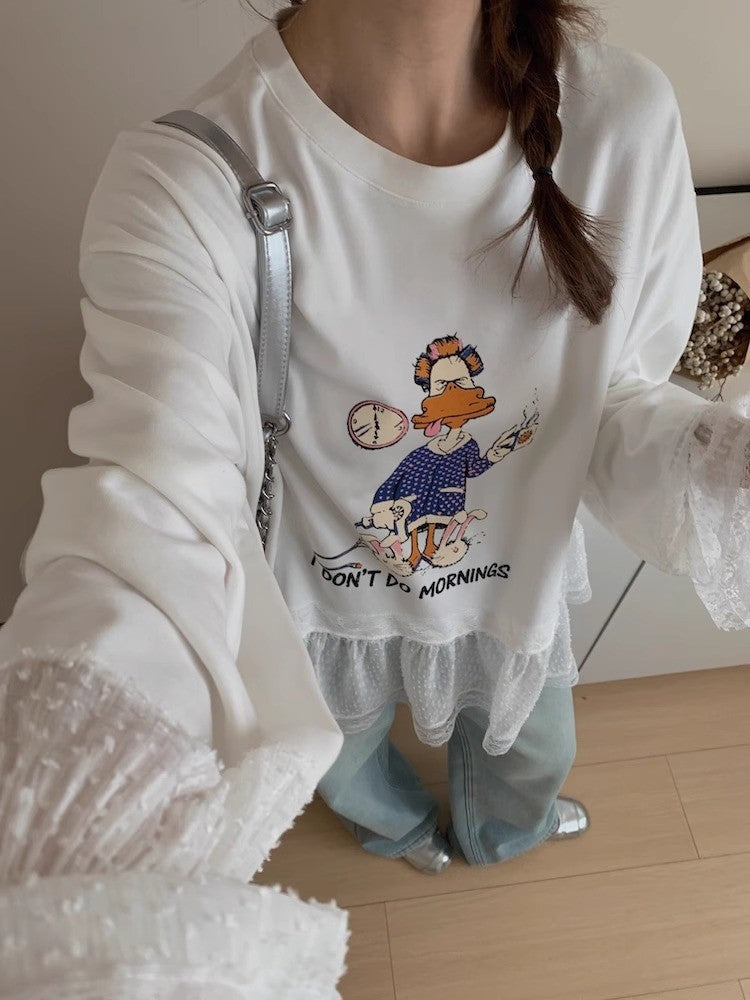 【Tops】予約通販！キャラクターレースTシャツ T01355