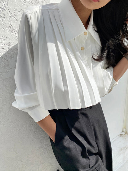 【Tops】プリーツシャツ   W13914