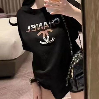 【Tops】パール切り替えTシャツ T01631