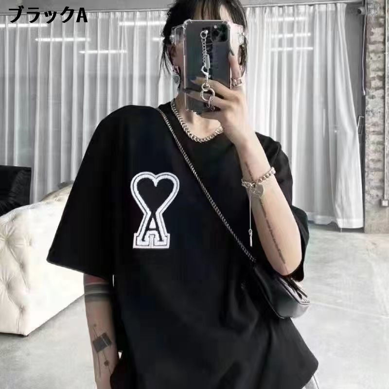 【Tops】ハート柄Tシャツ T0718