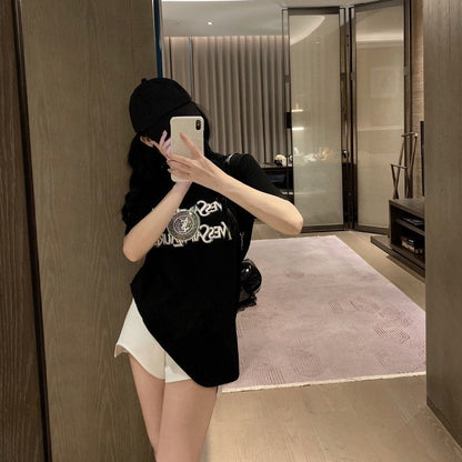 【Tops】ラインストーンTシャツ T01624