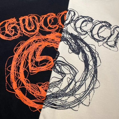 【Tops】プリントラウンドネックルーズレターTシャツ T01525