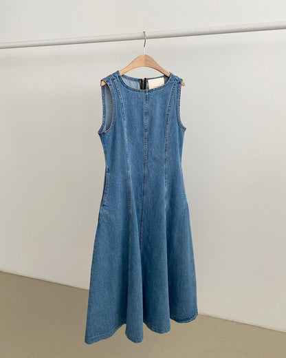 【Dress】ノースリーブデニムワンピース   W13094