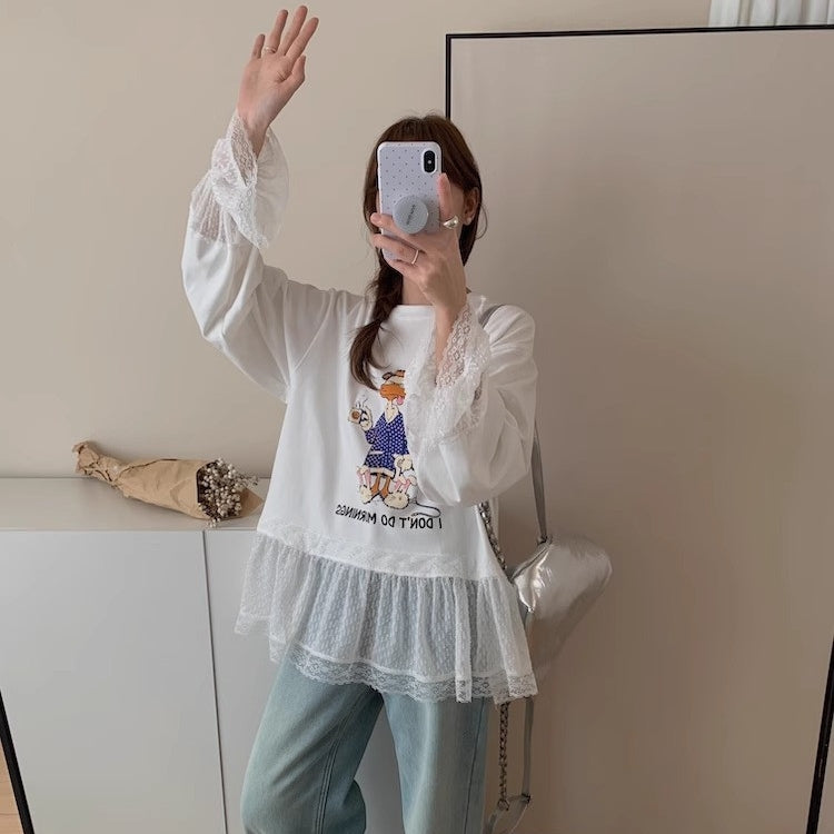 【Tops】予約通販！キャラクターレースTシャツ T01355