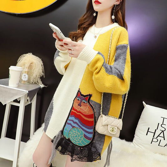 【tops】ラウンドネックスウィートセーター3色付き合わせやすい