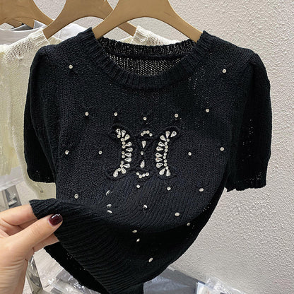 【Tops】半袖ニット　Ｗ11968