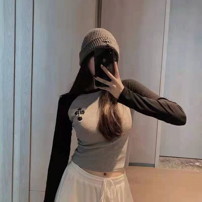 【Tops】ラグランスリーブTシャツ　Z8258