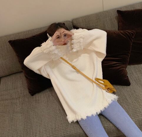 【tops】絶対欲しい!ハイネックタッセルニットセーター5色