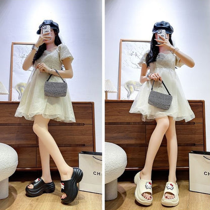 【Shoes】キャラクター美脚厚底スリッパ T01592