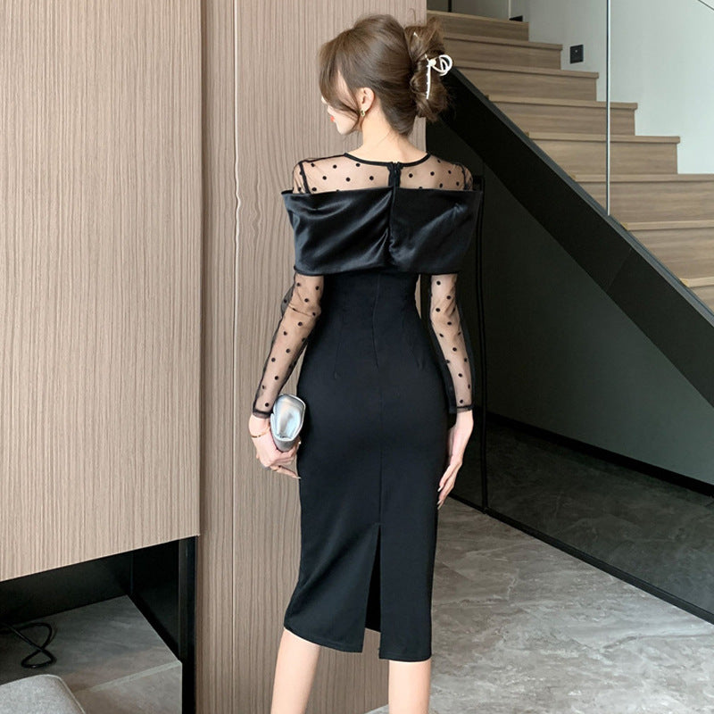 【Dress】チュール切替ワンピース　Z7838