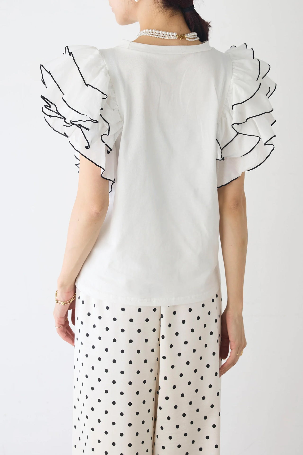 【Tops】フリルブラウスTシャツ T01673