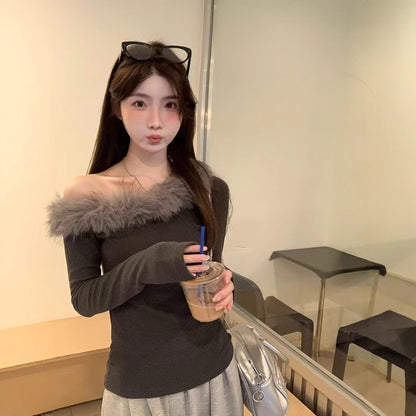 【Tops】フェミニン長袖Ｔシャツ　Z8250