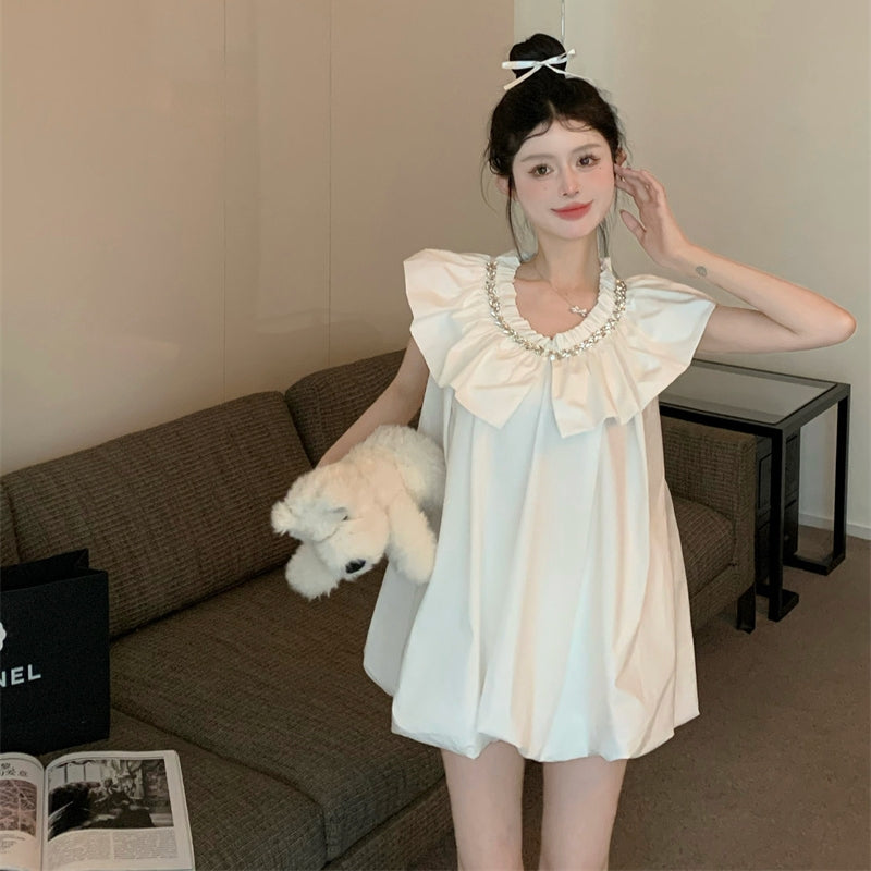 【Dress】フリルVネックドレス T01459