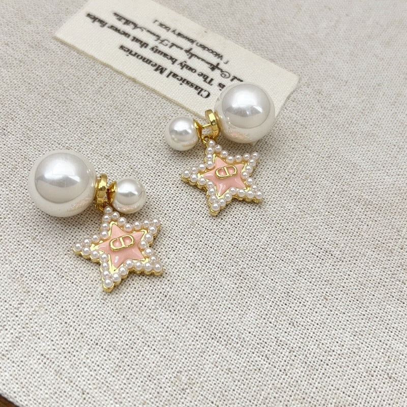 【雑貨】★パール縁どりスターピアス T01811
