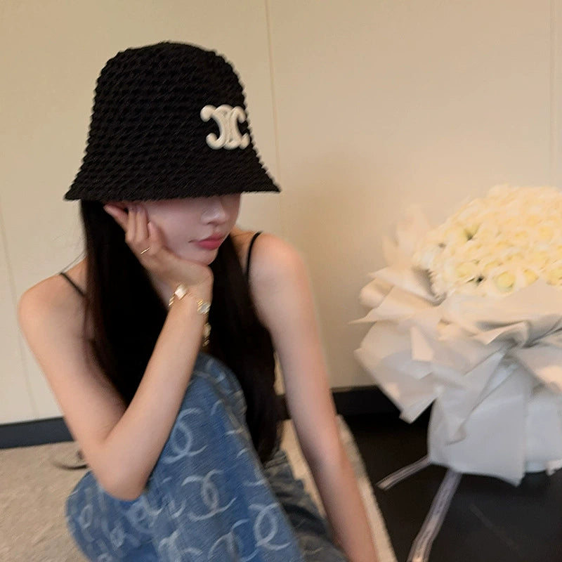 【雑貨】春夏リバーシブルのかぎ針編みバケットハット T01513