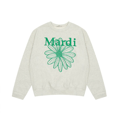 【Tops】デイジー刺繍プリントスウェットシャツT01520