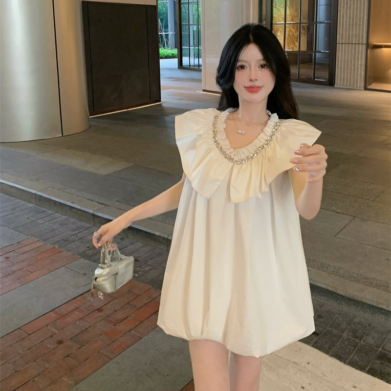 【Dress】フリルVネックドレス T01459