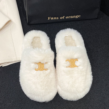 【Shoes】厚底ファースリッパ　Z7606