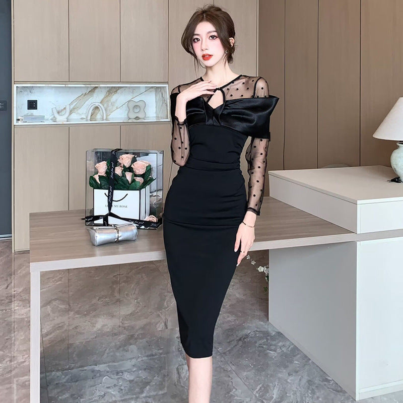 【Dress】チュール切替ワンピース　Z7838