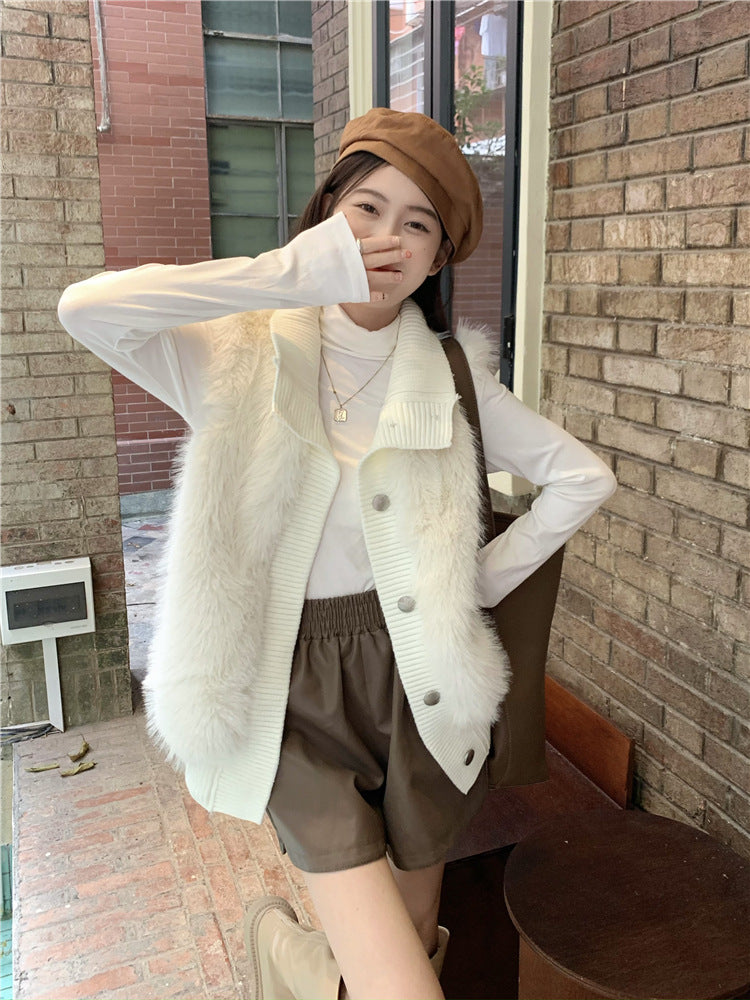 【Outer】フェイクファーベスト　Ｗ14163