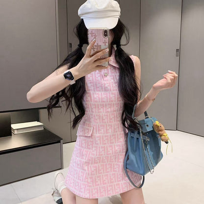 【Dress】春夏新作ノースリーブジャガードワンピース T01531