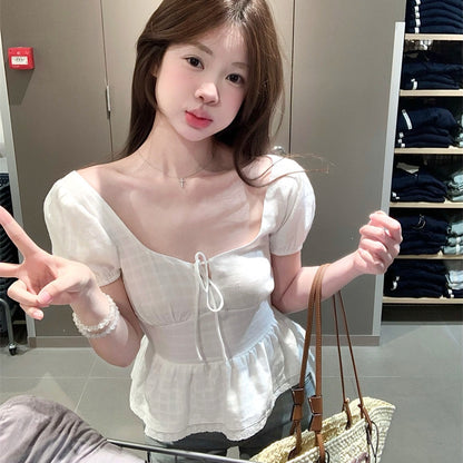 【Tops】スクエアネックキュートトップス T01760