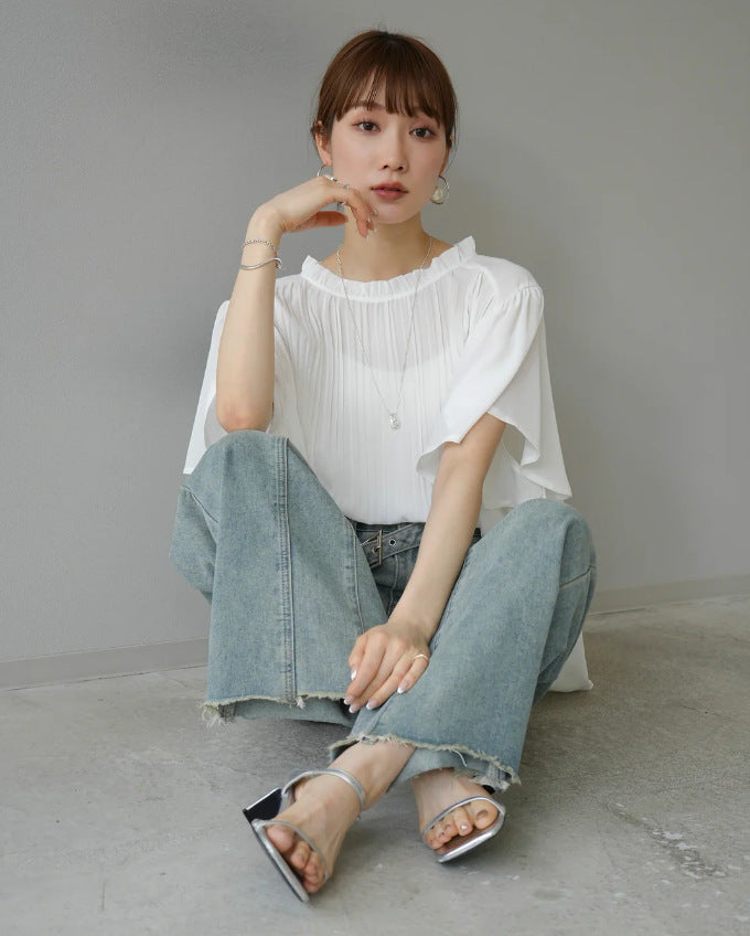 【Tops】夏ぴったり薄いTシャツ T01681
