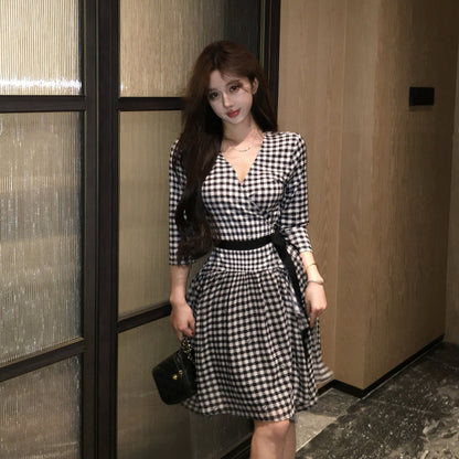 【Dress】チェック柄デートワンピース 　W14670