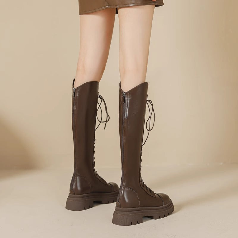 【Shoes】春秋シンプルロングブーツ    W14684