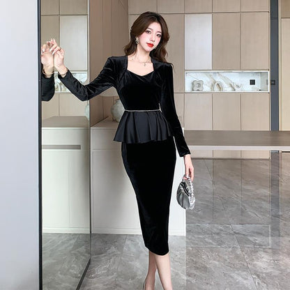 【Dress】ベルベットワンピース　Z7884