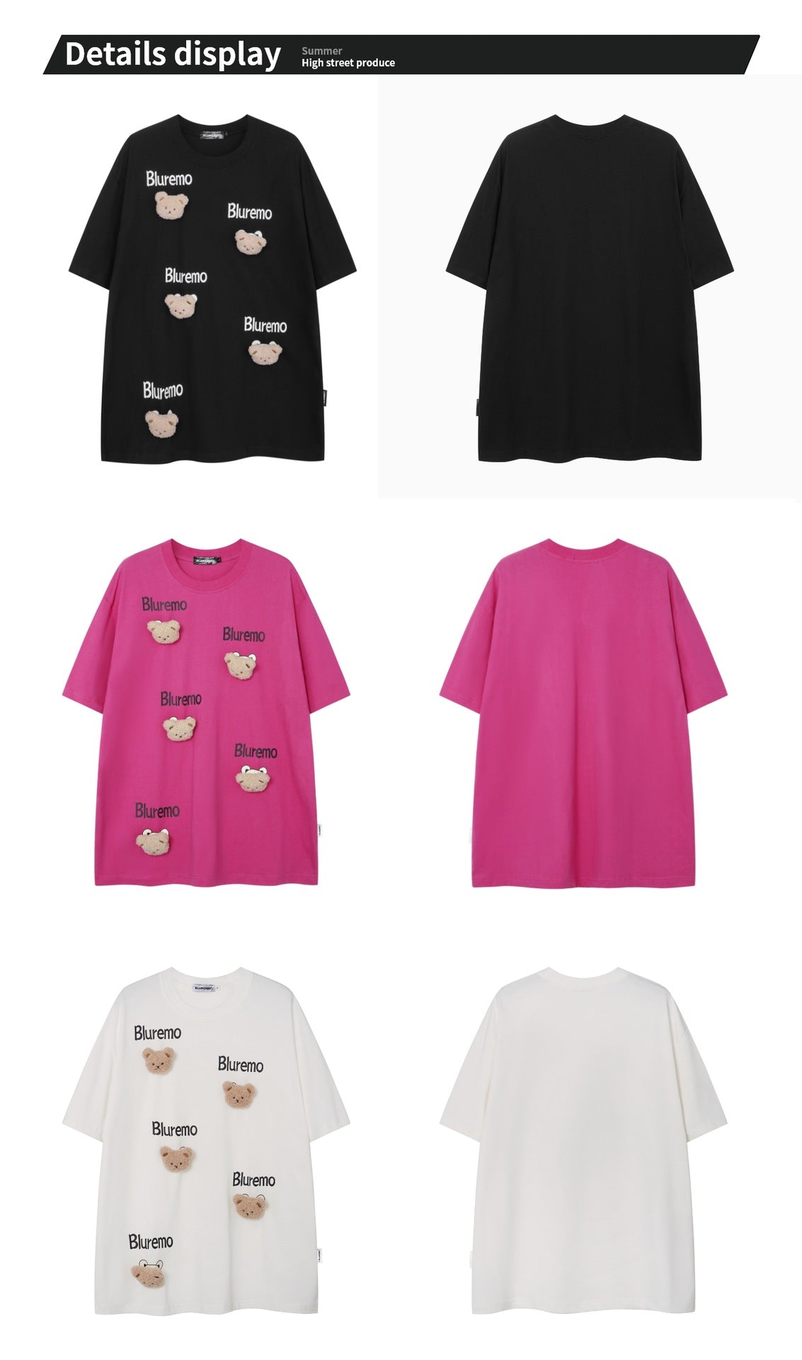 【Tops】クマデザインＴシャツ   W12427