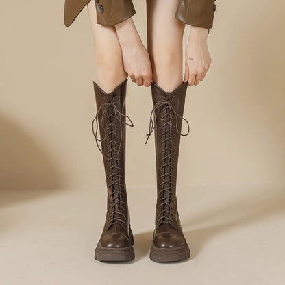 【Shoes】春秋シンプルロングブーツ    W14684