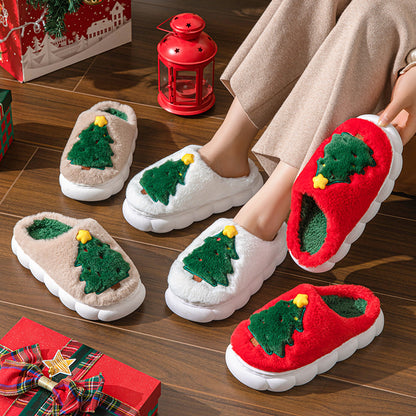 【Shoes】裏起毛厚手クリスマススリッパ T01133
