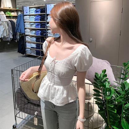 【Tops】スクエアネックキュートトップス T01760