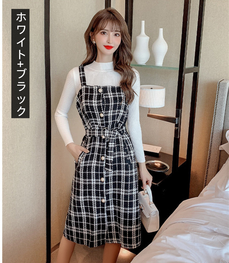 【Set】ニット+キャミワンピース２点セット   W14739