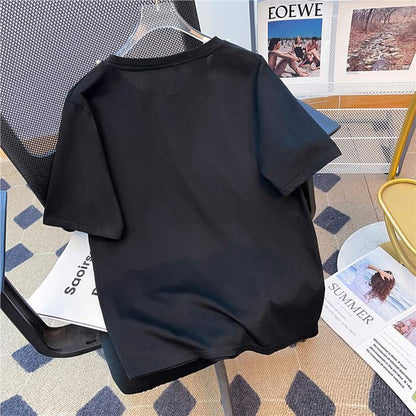【Tops】パール装飾Tシャツ T01378