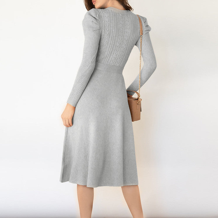 【Dress】新入荷～3色知性ニットワンピース　W9436