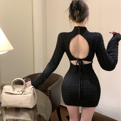 【Dress】バックレース人気ワンピース　Z7878