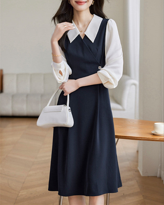 【Dress】切り替えデザインシャツワンピース  W9317