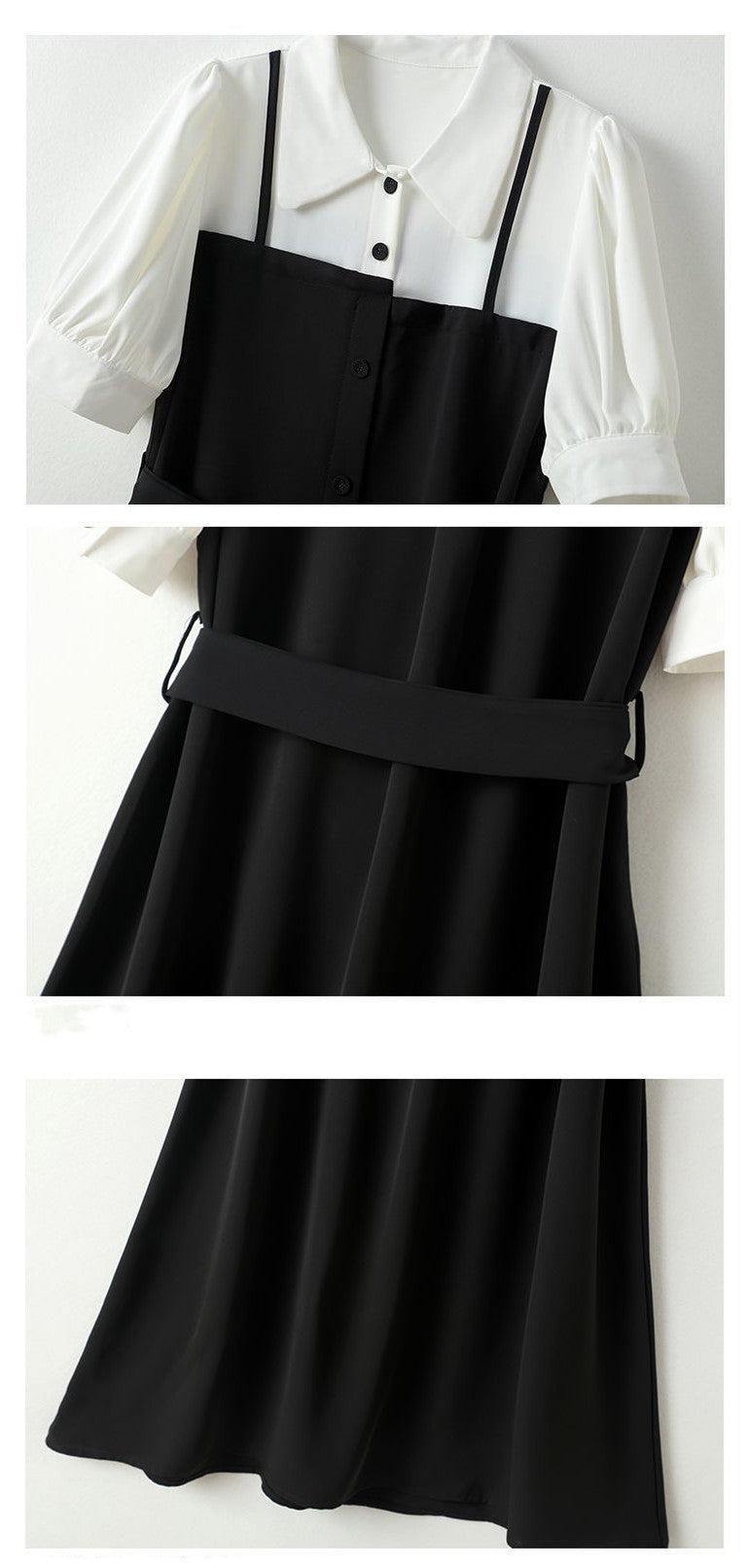 【Dress】フェイクレイヤードワンピース    W11129